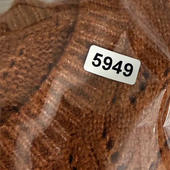 Talbots Womens Medium Rust Orange Pointelle Chevron Crewneck Sweater JO5161 - Picture 8 of 8